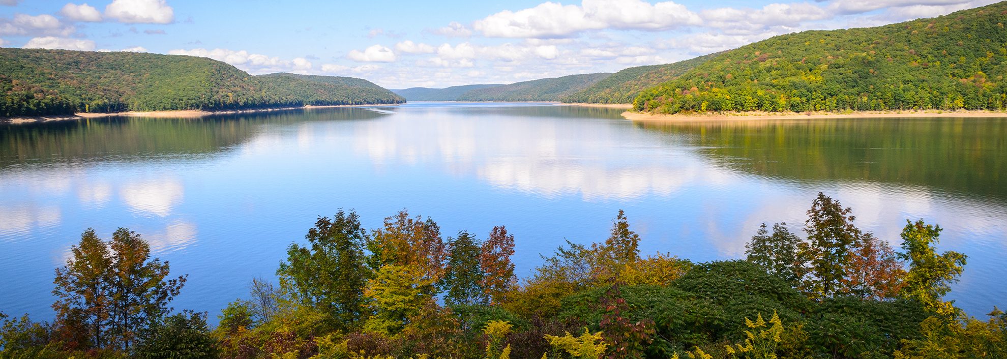 Lake with fall foliage